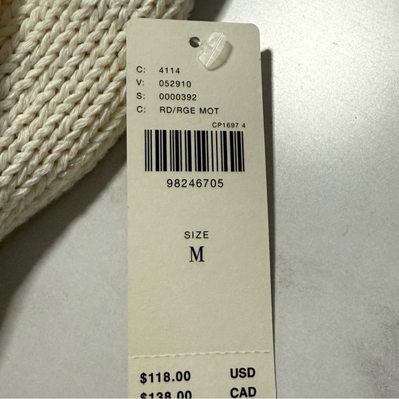 Anthropologie Maeve Veggie Motif Sweater Women M White Tomato Cropped Boxy NEW - Picture 8 of 11